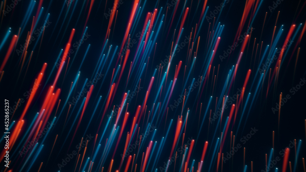 Abstract motion neon background, the bright colorful glowing vertical streaming particles Abstract motion neon background, the bright colorful glowing vertical streaming particles