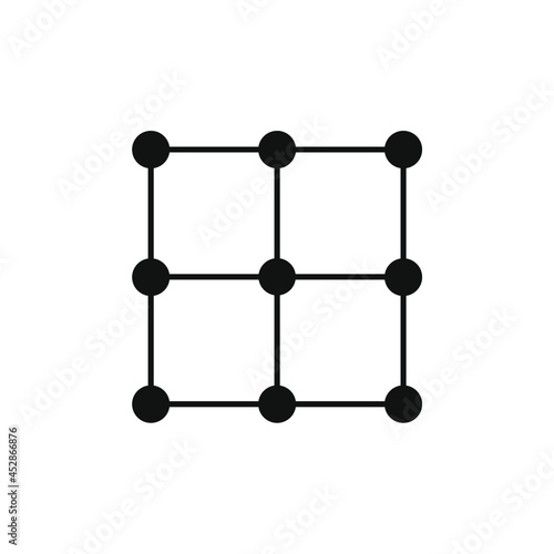 square line with small circles attached