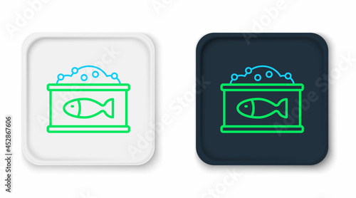 Line Tin can with caviar icon isolated on white background. Colorful outline concept. Vector