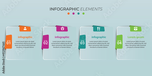 Modern info graphic business template and data visualization with 4 options.