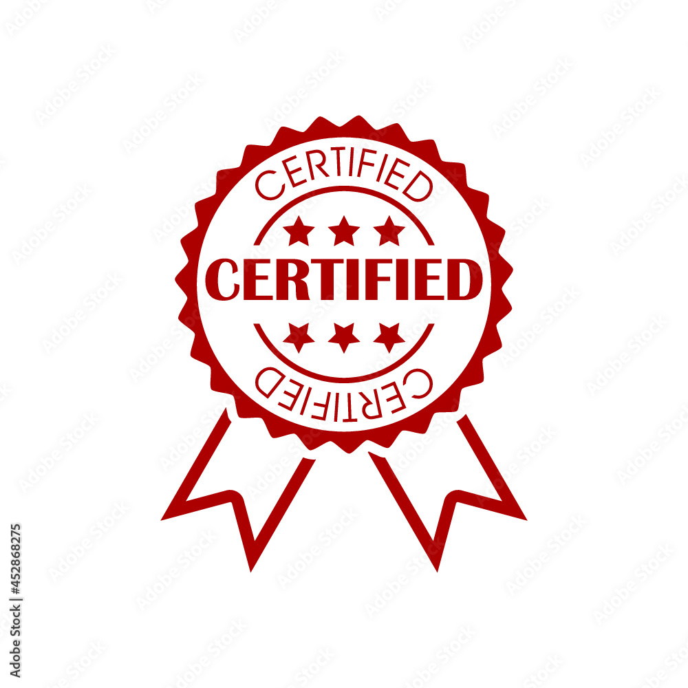 Certified sign isolated on white background Certified sign isolated on white background