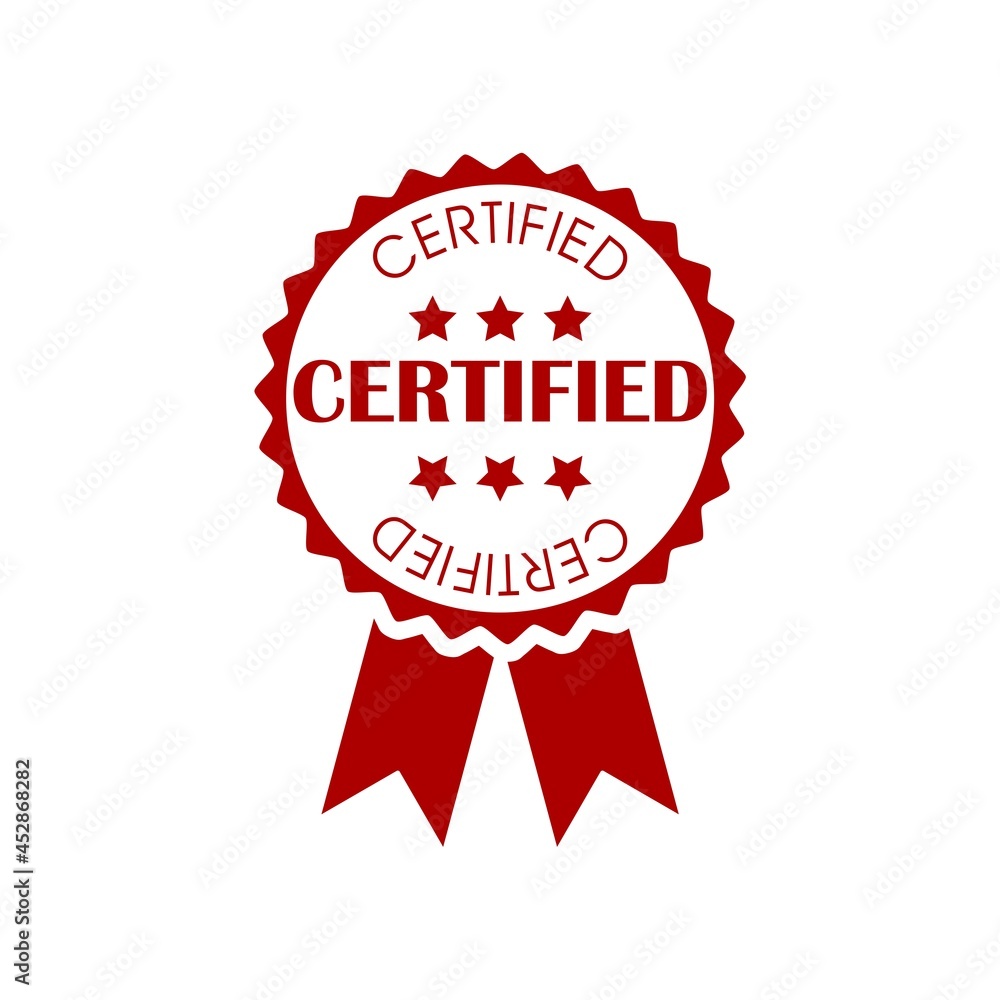 Certified sign isolated on white background Certified sign isolated on white background