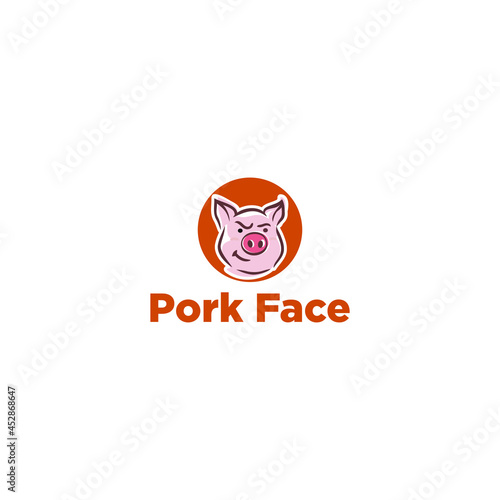 Pork Face logo vector