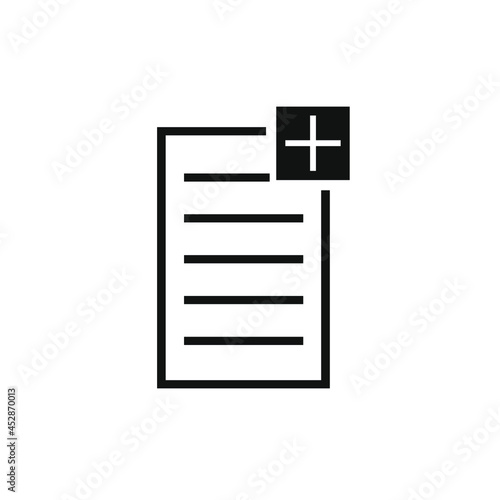 paper icon with a plus sign in the top corner