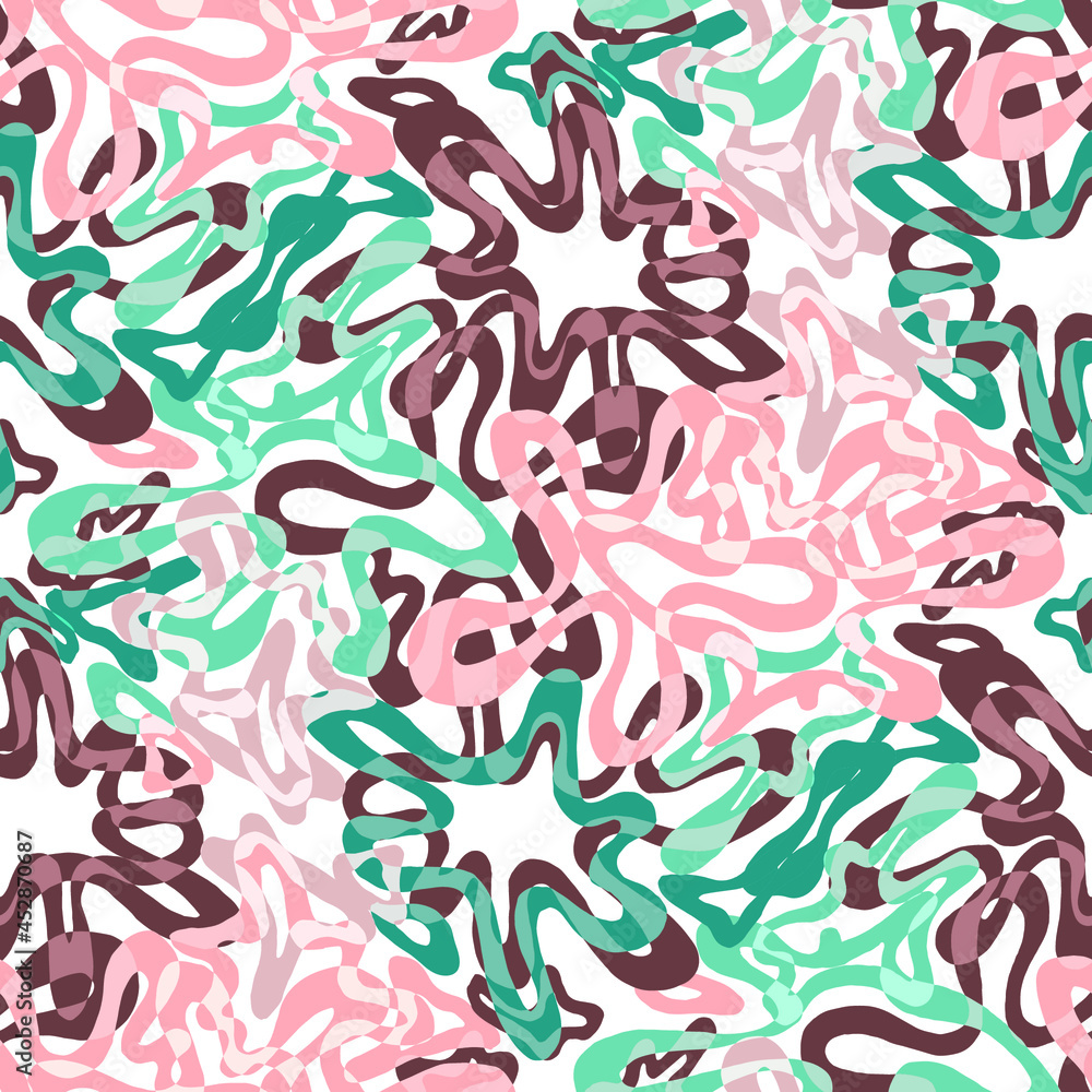 Seamless vector pattern with abstract modern doodles. Bright summer print. Trendy colorful background. Vintage geometric doodles. Seamless vector pattern with abstract modern doodles. Bright summer print. Trendy colorful background. Vintage geometric doodles.