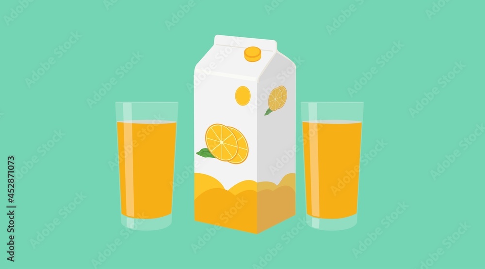 Juice Box Illustration. Vector isolated editable illustration of an