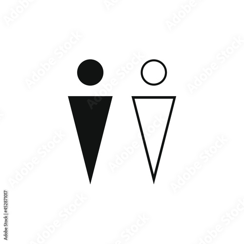 two people icons one black color and black outline