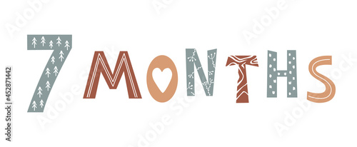 Eight month baby lettering in Scandinavian style