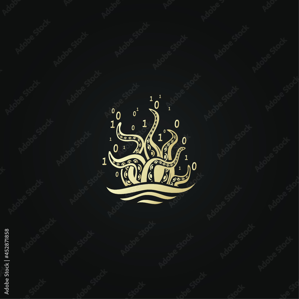 Obraz premium Kraken crypto logo vector