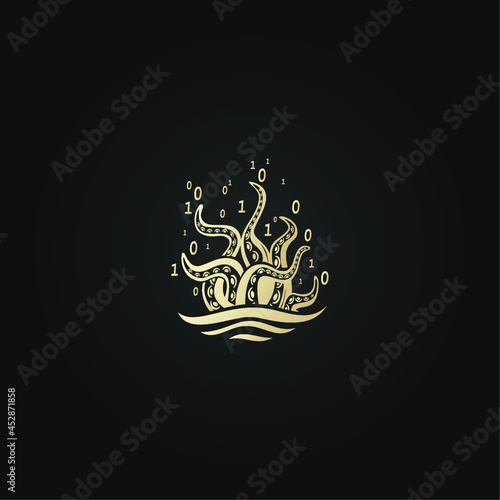 Kraken crypto logo vector