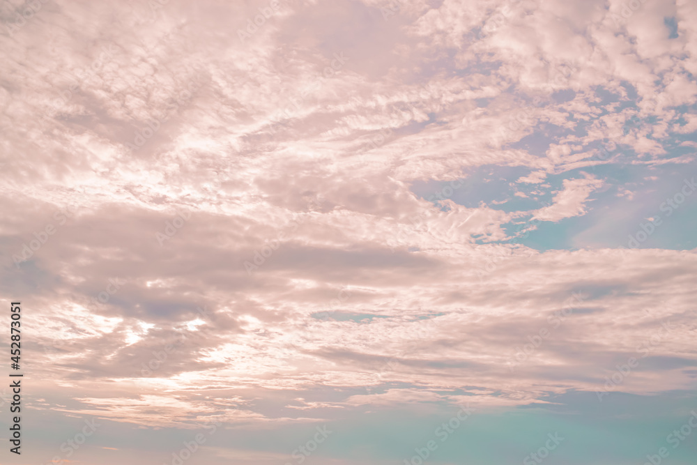 Obraz premium Pink clouds in the sky cute background.