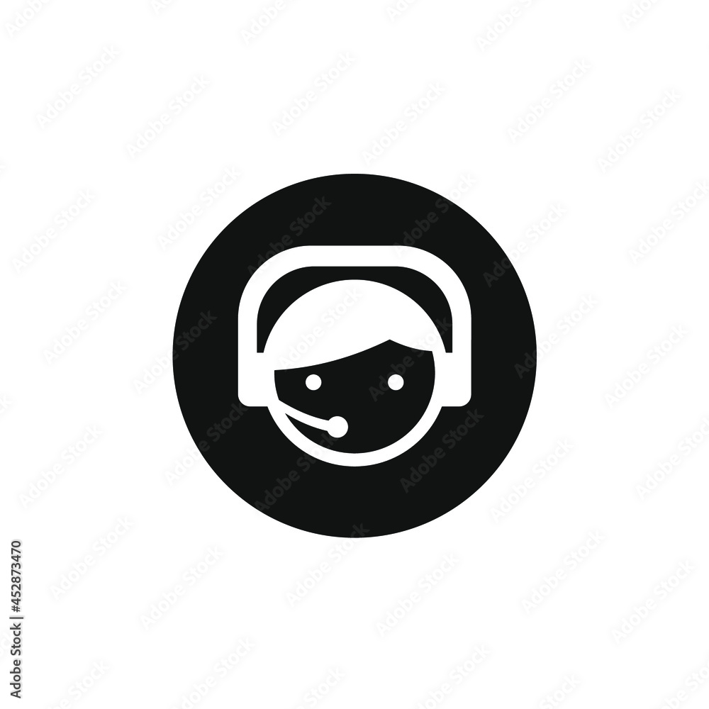 customer service person icon inside a black circle customer service person icon inside a black circle