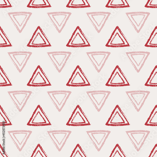 Vector Pastel White Red Pink Triangles seamless pattern background perfect for fabric  scrapbooking  wallpaper  web and graphic projects. Christmas Vibes  