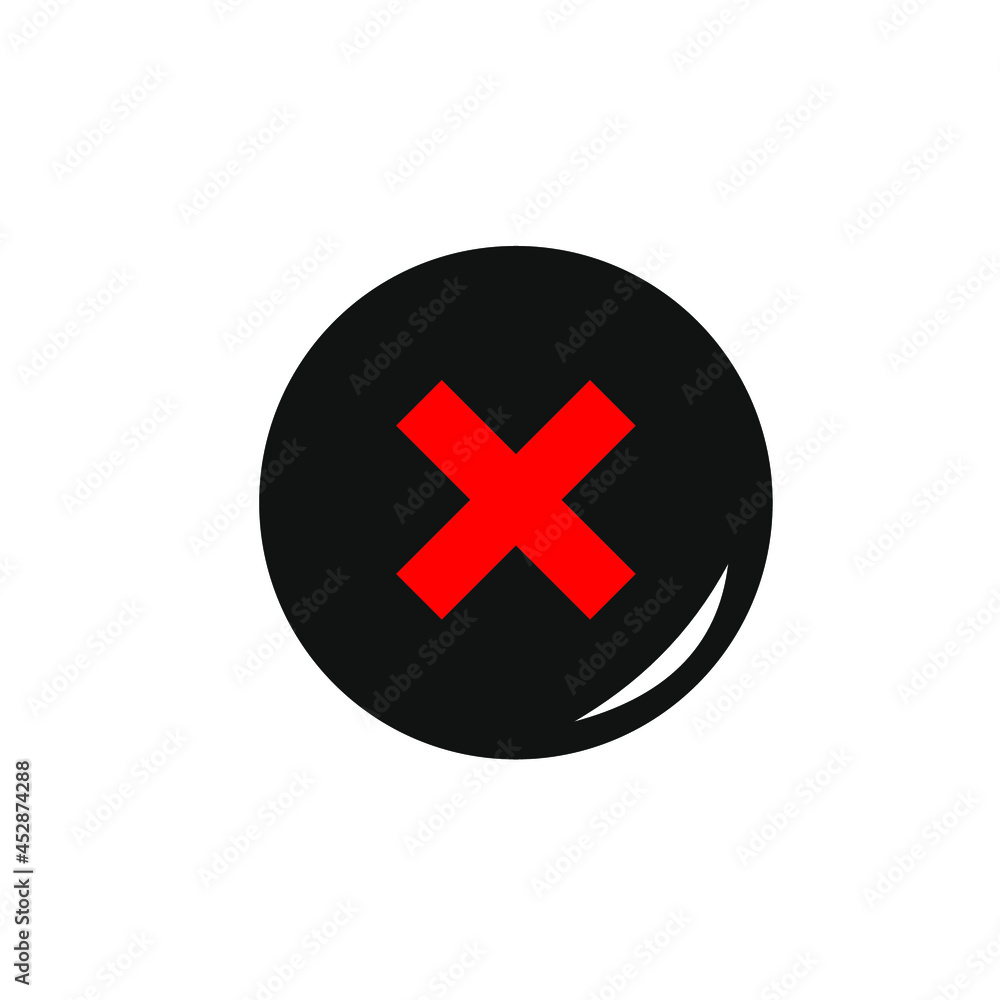 red cross vector inside black circle red cross vector inside black circle