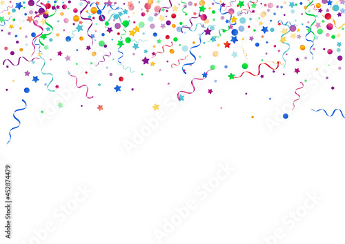 Colored Star Paper Vector White Background.