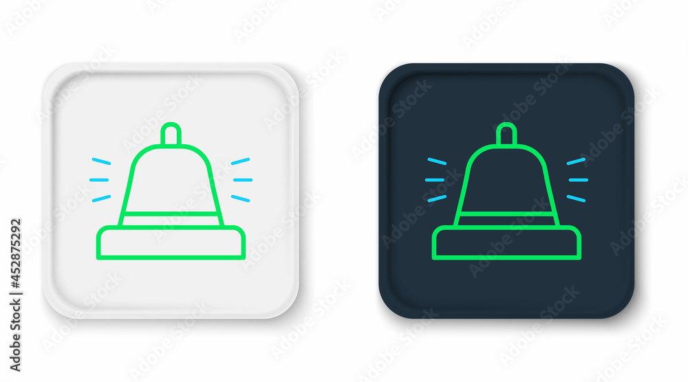 Line Hotel service bell icon isolated on white background. Reception bell. Colorful outline concept. Vector Line Hotel service bell icon isolated on white background. Reception bell. Colorful outline concept. Vector