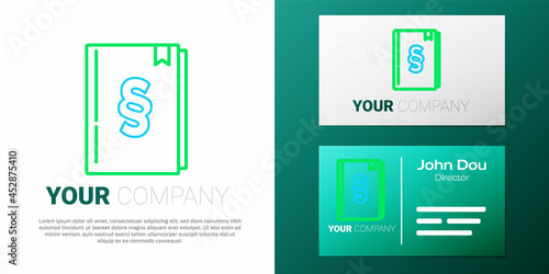 Line Law book icon isolated on white background. Legal judge book. Judgment concept. Colorful outline concept. Vector