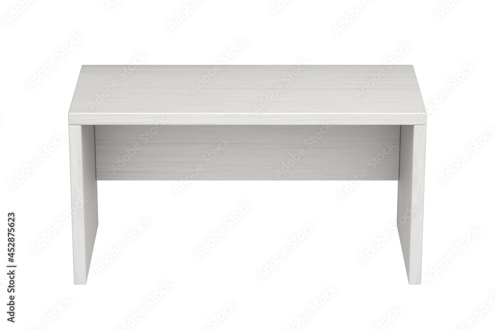 Front view of modern desk, isolated on white background Front view of modern desk, isolated on white background