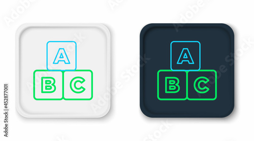 Free Download Line ABC blocks icon isolated on white background. Alphabet cubes with letters A,B,C. Colorful outline concept. Vector - GFXLoad