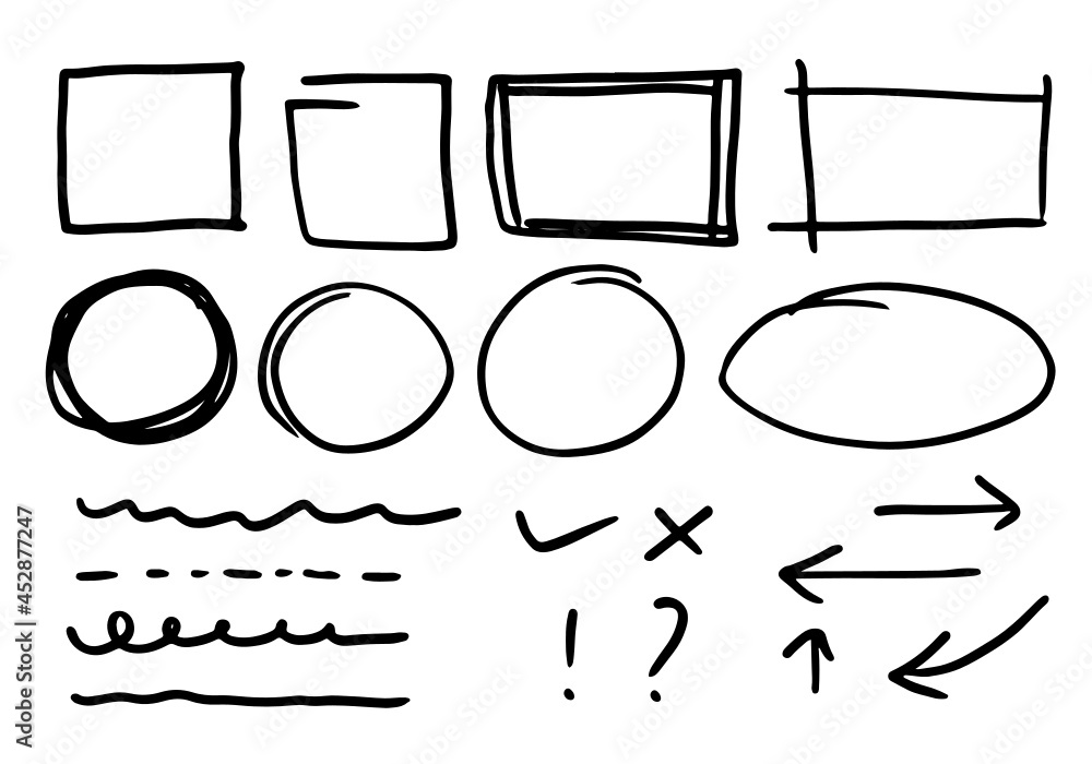 Doodle vector lines and curves.Hand drawn check and arrows signs. Set of simple doodle lines, curves, frames and spots. Collection of pencil effects. Doodle border. Simple doodle set. Doodle vector lines and curves.Hand drawn check and arrows signs. Set of simple doodle lines, curves, frames and spots. Collection of pencil effects. Doodle border. Simple doodle set.