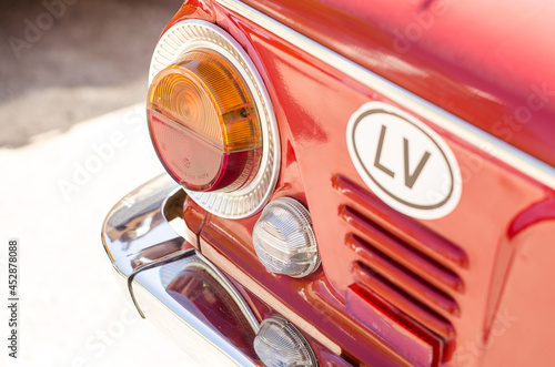 Old red USSR soviet car ZAZ. photo