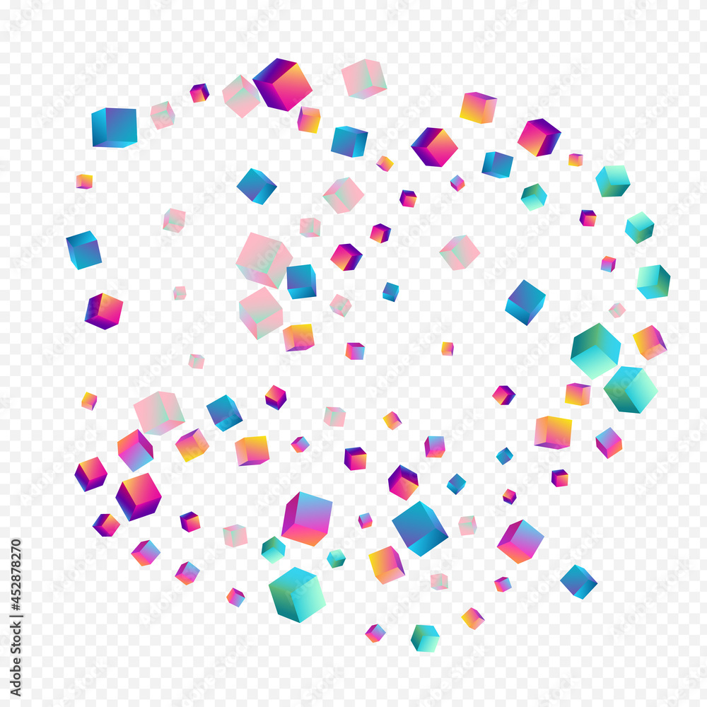 Holographic Cube Vector Transparent Background. Holographic Cube Vector Transparent Background.