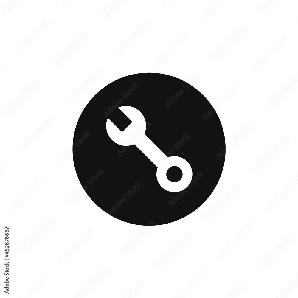 wrench icon inside black circle wrench icon inside black circle