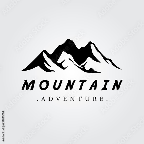 three mountain vintage logo vector icon illustrator design graphic
