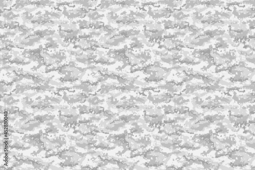 Pale gray pixel camouflage military background. Vector