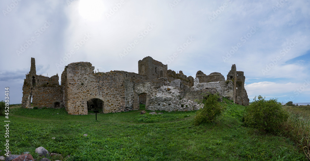 view of the castle ruins at Toolse in northern Estonia