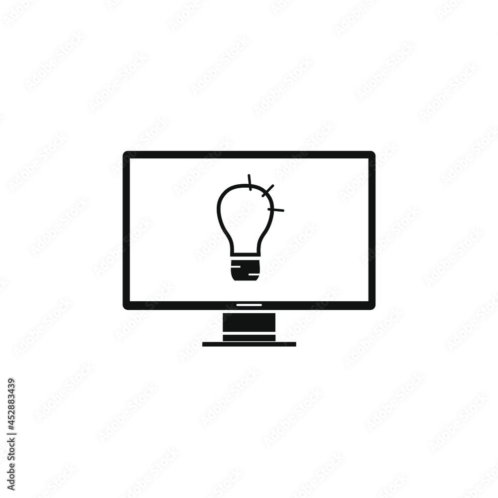 computer with light bulb inside computer with light bulb inside