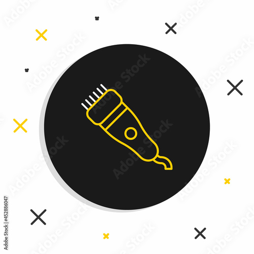 Line Electrical hair clipper or shaver icon isolated on white background. Barbershop symbol. Colorful outline concept. Vector