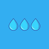 Water drops icon or logo isolated sign symbol vector illustration