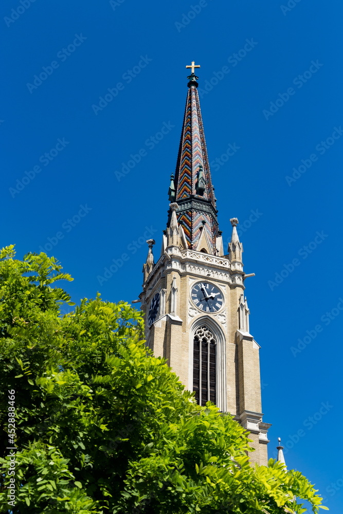 Neogothic cathedral of the city of Novi Sad, Vojvodina region. Serbia