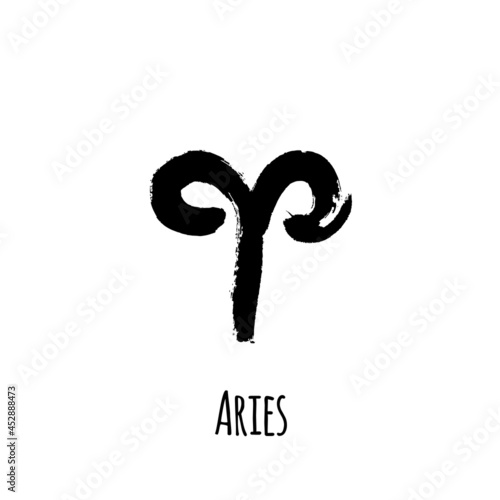 Horoscope sign: Aries for predictions. hand drawn symbol. Vector file on white background