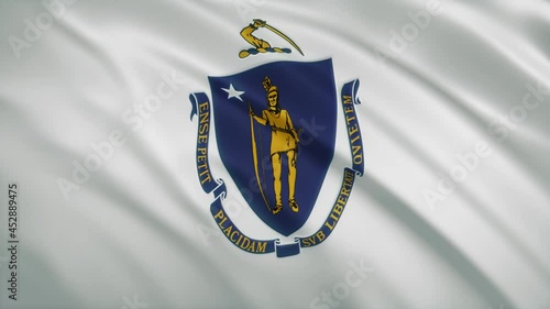 Massachusetts - Waving Flag Video Background