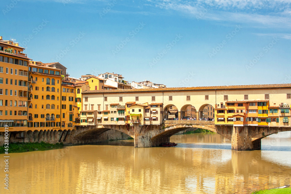 Famous landmark Ponte Vecchio bridge in Florence, Italy