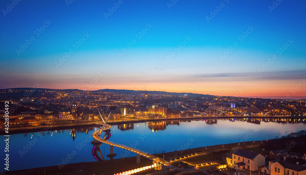 Derry / Londonderry - River Foyle and Peace Bridge 