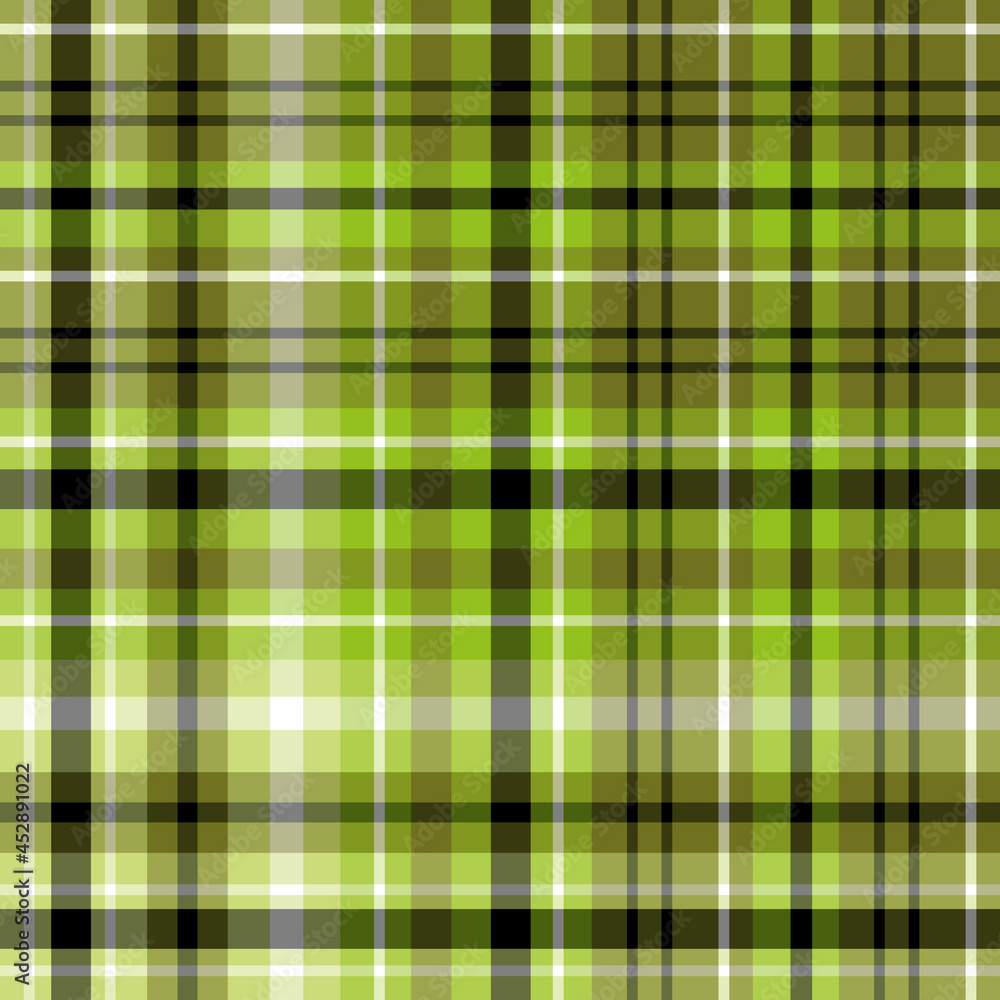 Seamless pattern in fresh green, black and white colors for plaid, fabric, textile, clothes, tablecloth and other things. Vector image. Seamless pattern in fresh green, black and white colors for plaid, fabric, textile, clothes, tablecloth and other things. Vector image.