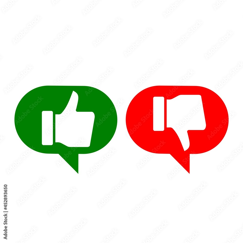 Thumbs up and thumbs down icon isolated on white background Thumbs up and thumbs down icon isolated on white background