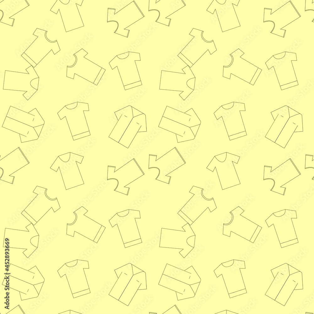 yellow t-shirt vector seamless pattern or background
