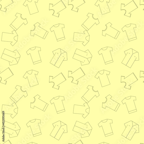 yellow t-shirt vector seamless pattern or background