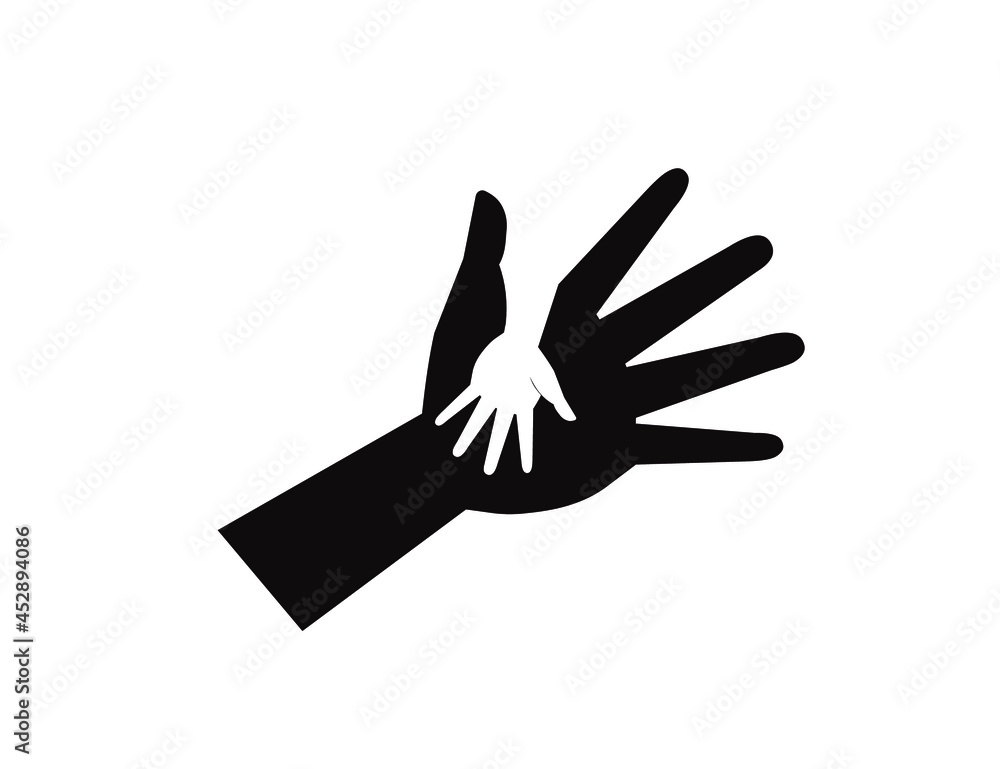 Fototapeta premium Silhouette of hands. Support, help, volunteer. Vector icon