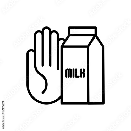 Lactose intolerance thin line icon. Modern vector illustration of allergic ingredient.