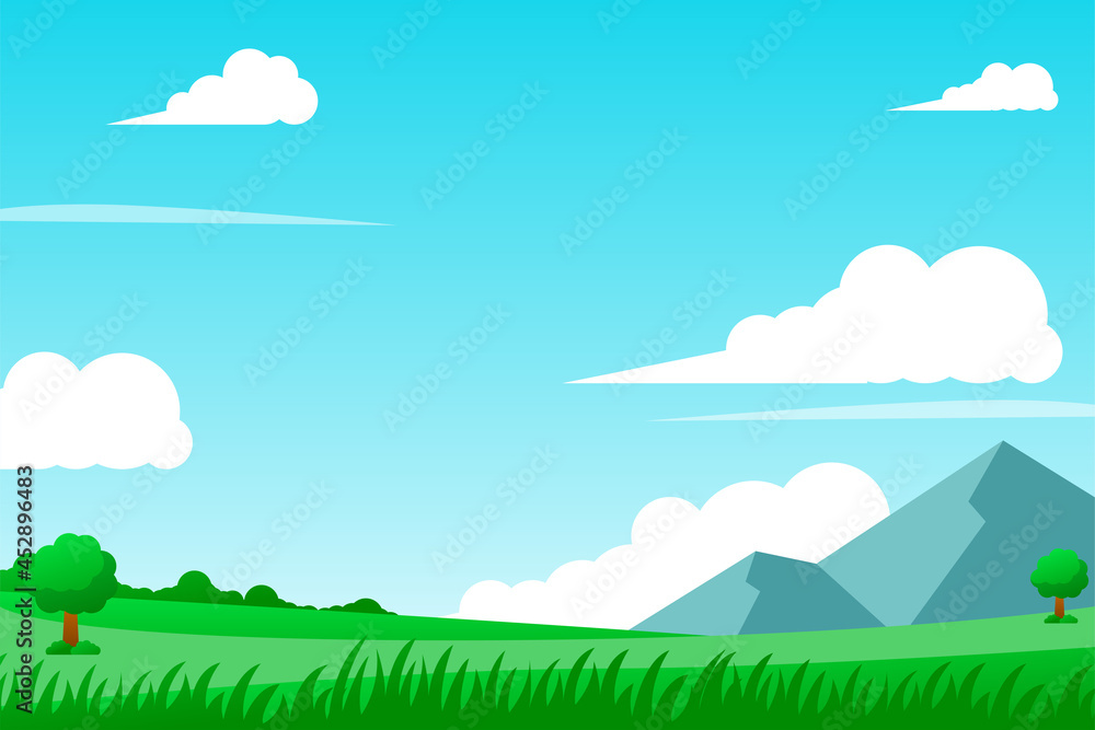 Field landscape vector in cartoon style suitable for background or illustration Field landscape vector in cartoon style suitable for background or illustration
