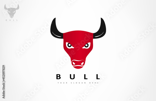 Bull head logo vector. Animal design.