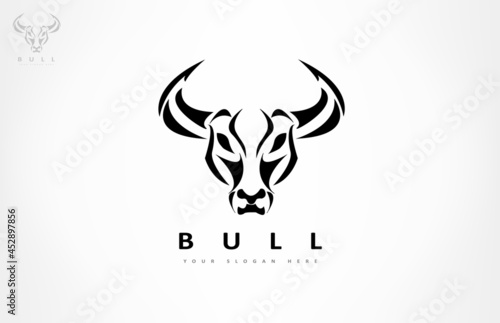 Bull head logo vector. Animal design.
