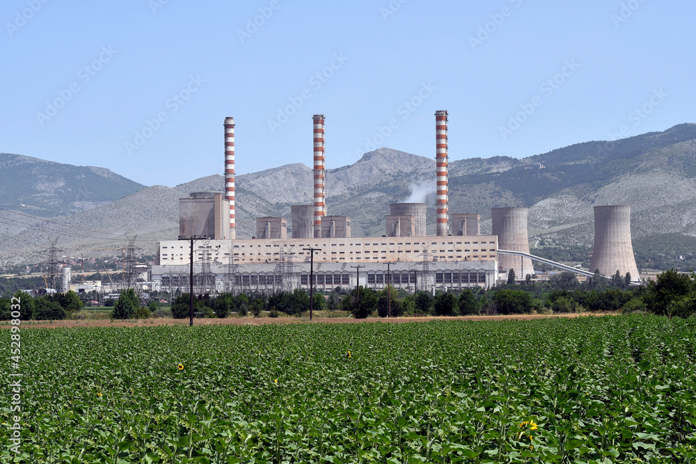 Obraz premium Greece, Coal Power Plant