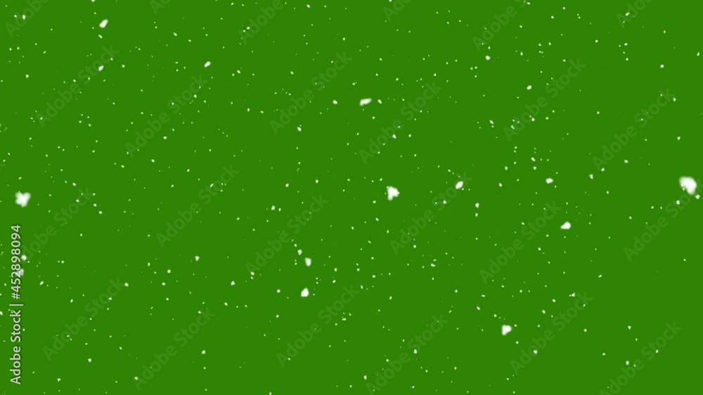 Snow falling on green background Snow falling on green background