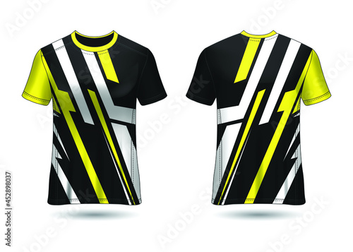 T-Shirt Sport Design. Racing jersey for club. uniform front and back view.